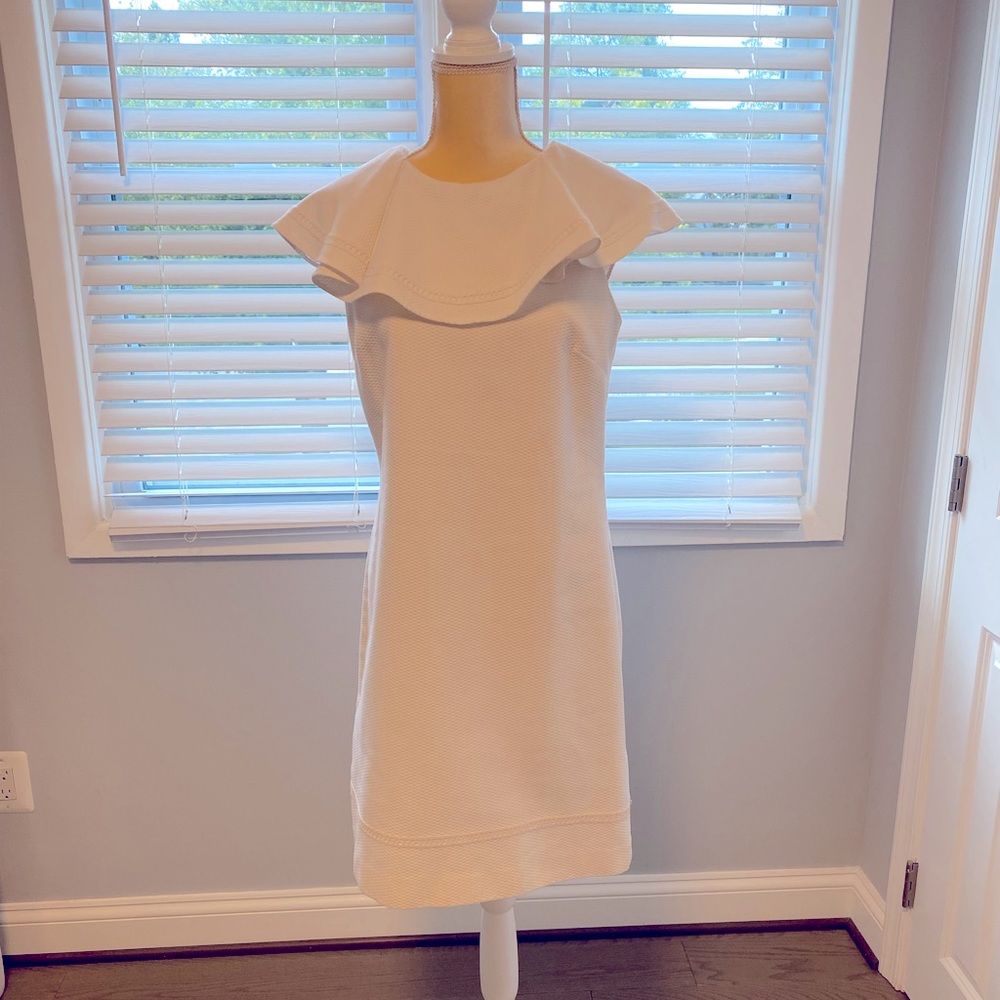 Size 8 Pink Tartan dress in white